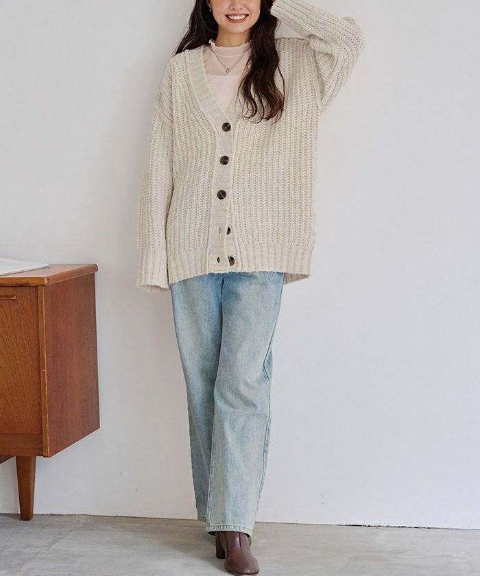 ミックス糸Vネックニットカーディガン | titivate
