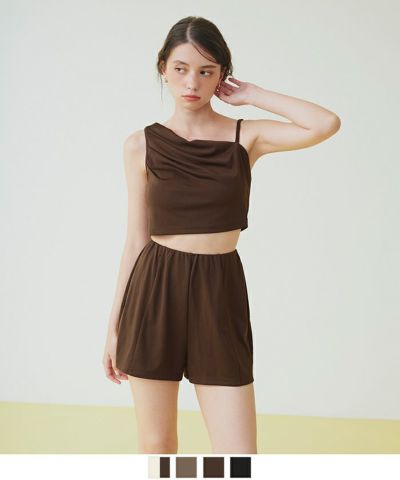 ショートパンツ付タックビキニ/セット水着【SEADRESS シードレス