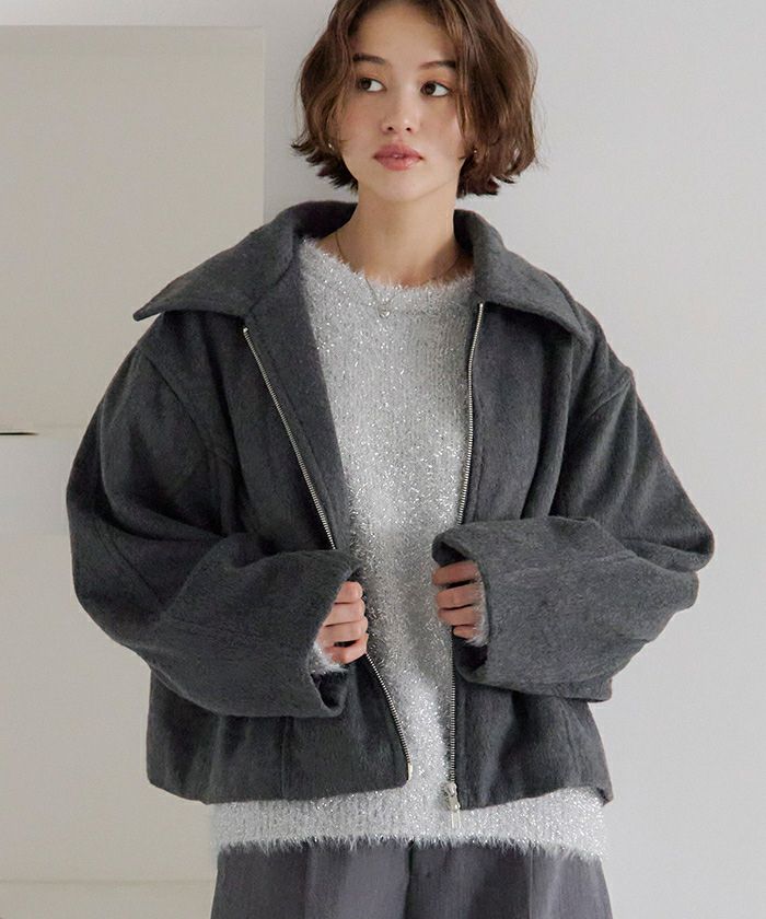 フェイクビーバーショートブルゾン | titivate