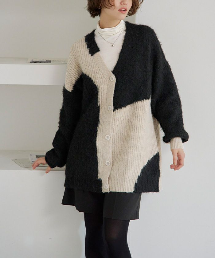 ネット完売エイミーカーディガン羽織　バイカラー ネット完売エイミーカーディガン羽織 バイカラー - メルカリ