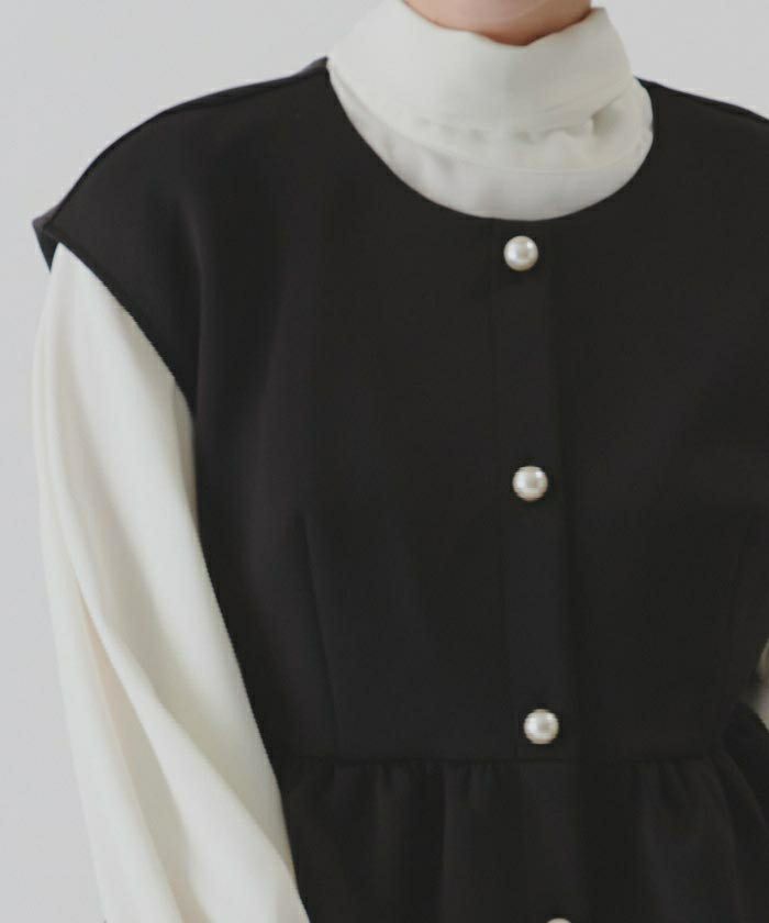 ánuans ペプラムジレブラック　新品未使用 再販】ボンディングペプラムベスト | CARDIGAN/COATIGAN | anana