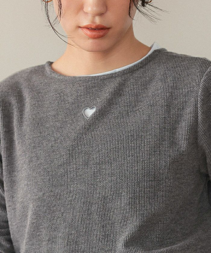 ティータイムにはかかせない ハートカット刺繍前後2wayカットソー | titivate