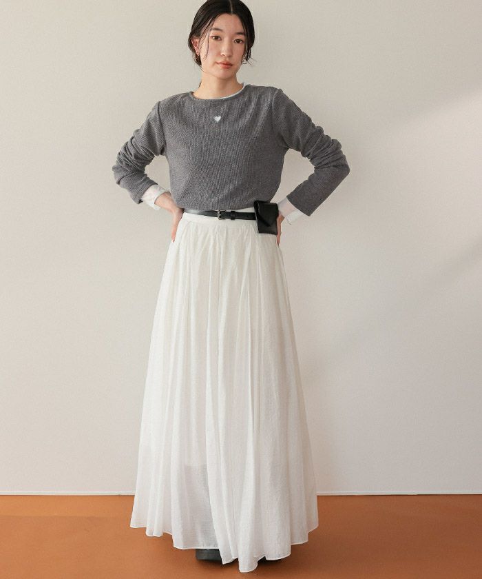 ハートカット刺繍前後2wayカットソー | titivate