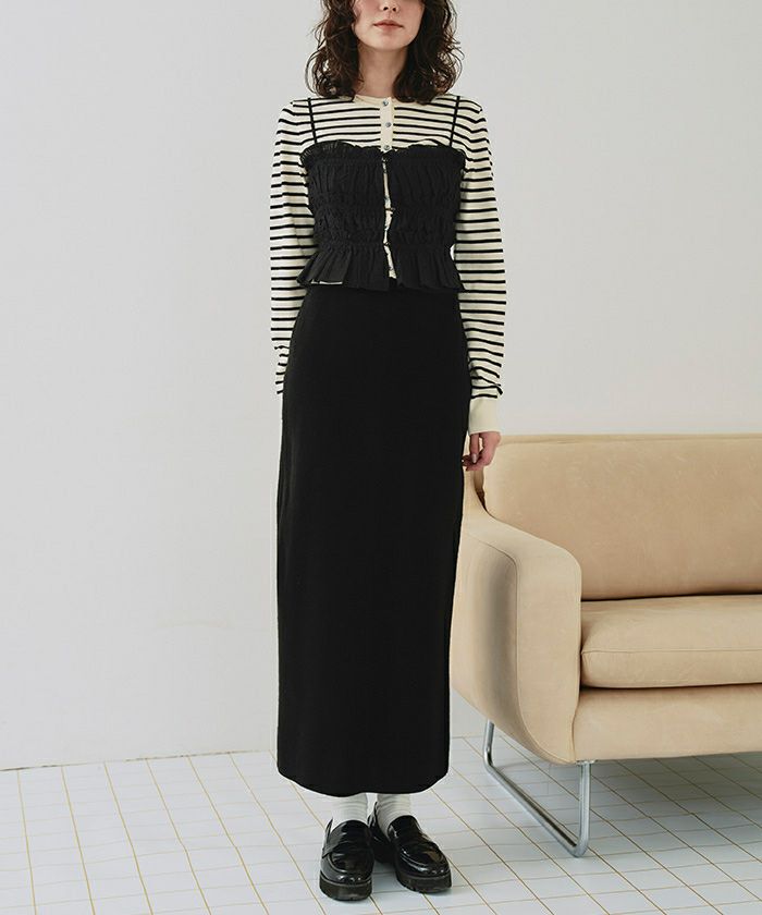 シャーリングフリルビスチェキャミソール【メール便可／90】 | titivate