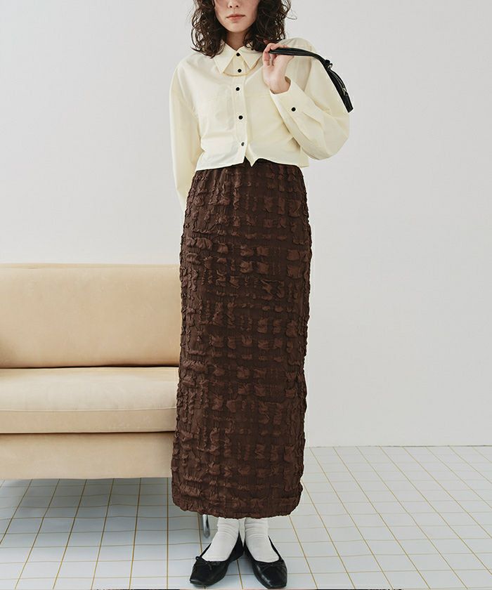 ロングスリーブクロップドポケットシャツ【メール便可／100】 | titivate