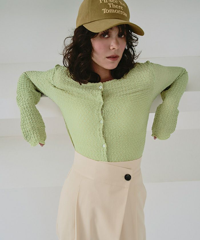 前後2wayポコポコジャガードトップス | titivate