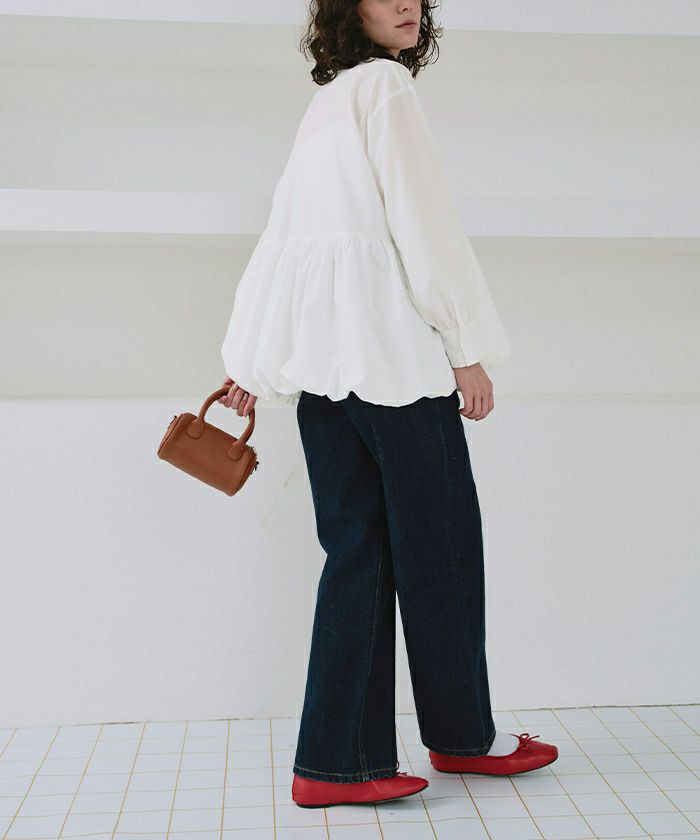 襟付ヘムバルーンシャツ | titivate