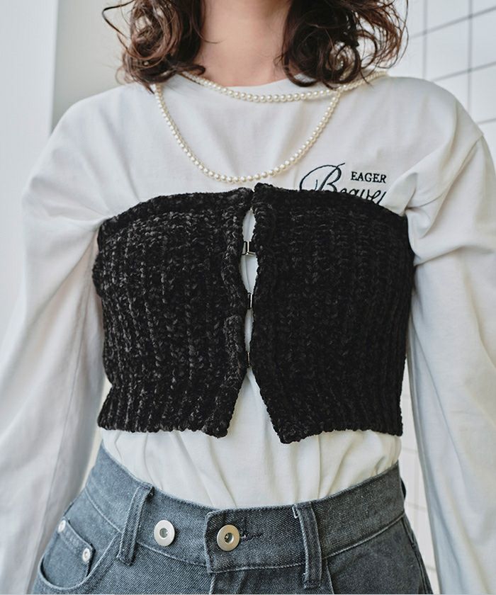 モールヤーンニットビスチェ【メール便可／90】 | titivate