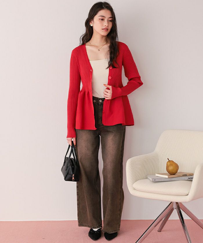 前後2wayペプラムニットトップス | titivate