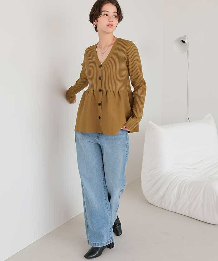 前後2wayペプラムニットトップス | titivate