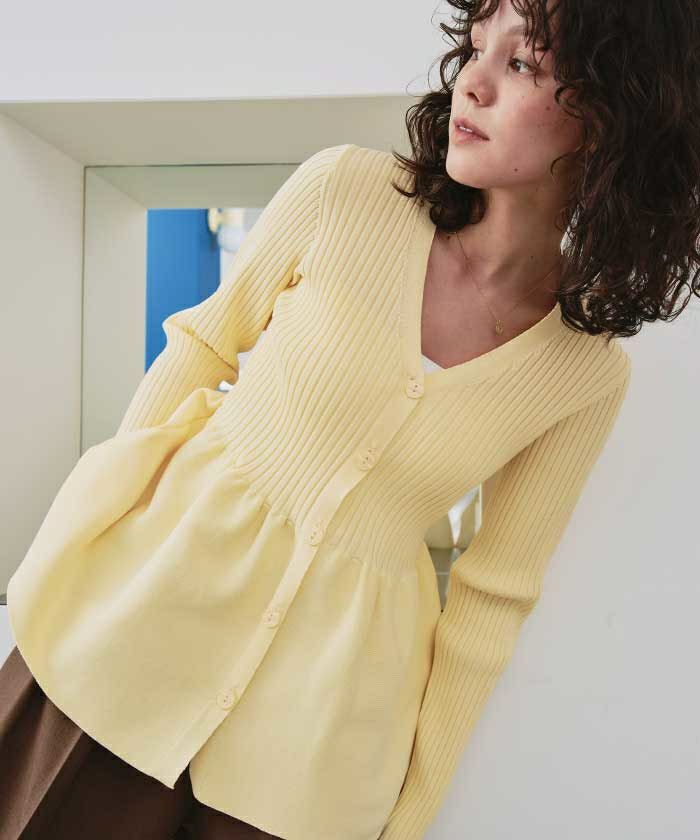 前後2wayペプラムニットトップス | titivate