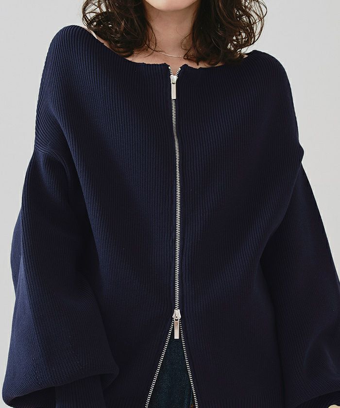 ダブルファスナーオーバーサイズニットプルオーバー | titivate