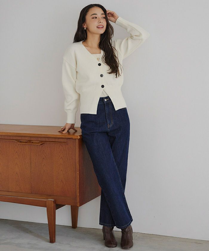 マフラー付きカーディガン | titivate