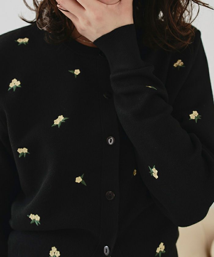 フラワー刺繍カーディガン | titivate