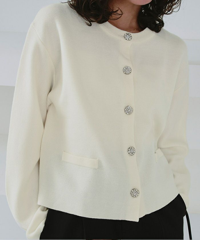 ビジュー釦ニットカーディガン | titivate