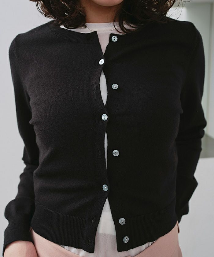 クルーネックニットカーディガン/トップス【メール便可／100】 | titivate