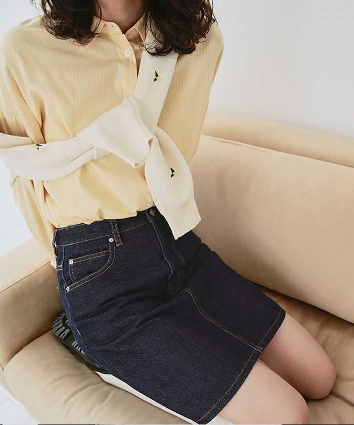 サタデークラブ　デニムミニスカート カッティングローライズデニムミニスカート - Delight-J | 60