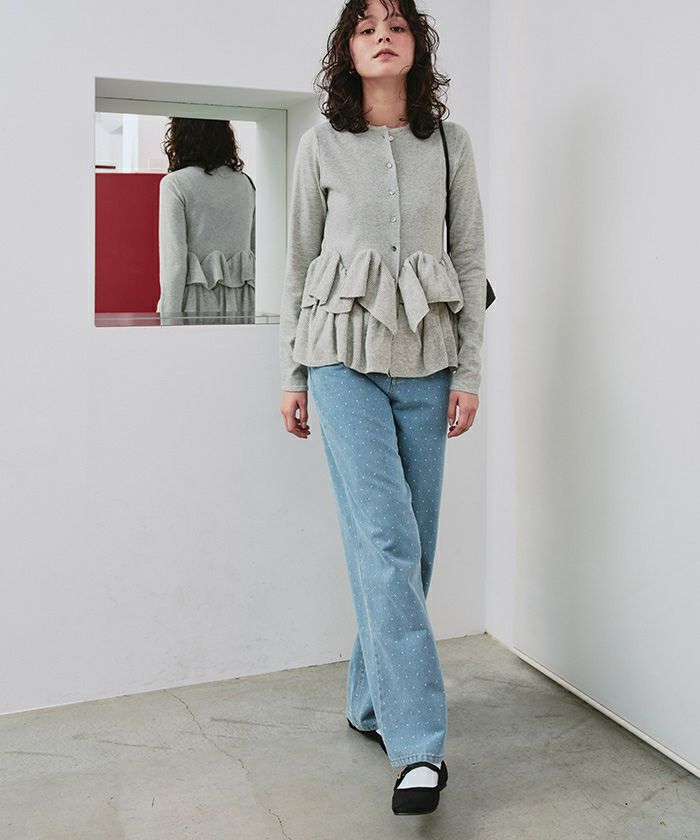 フリルヘムニットカーディガン | titivate