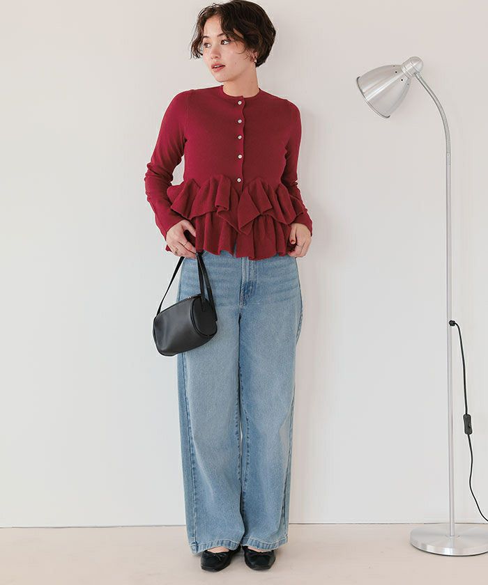 フリルヘムニットカーディガン | titivate