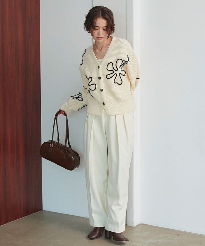 tuitaci ツイタチ　カーディガン　ブルゾン　幾何学模様　総柄　極美品 1111clothing（ワンフォークロージング）の「モヘアタッチ 総柄