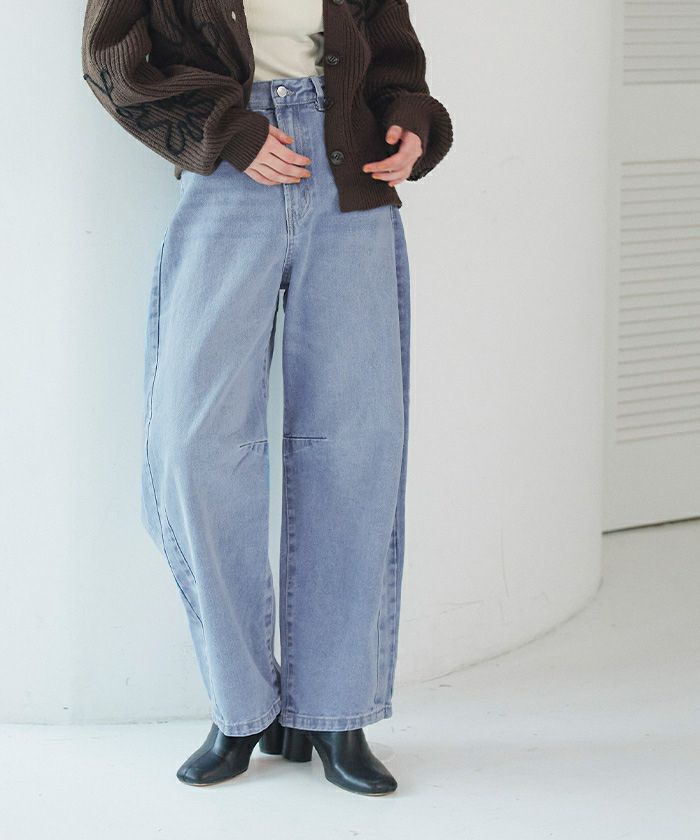 f*u様 aa. ダブルエードット　デニム幅広パンツ 楽天市場】デニムパンツ メンズ デニム ストレッチ ジーンズ 7分