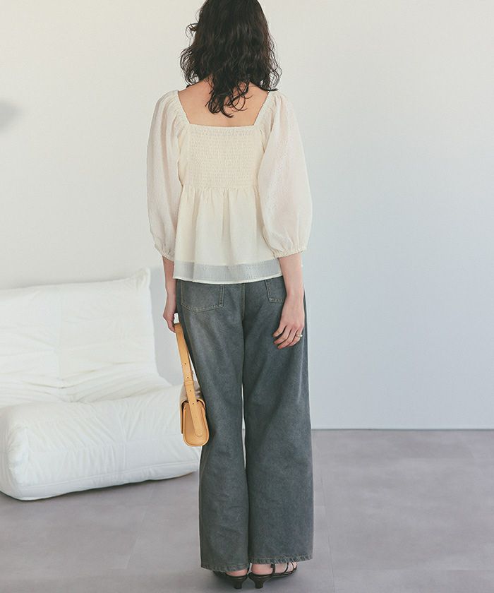 amel シアージャガードペプラムトップス LILY BROWN（リリーブラウン）の「シアージャガードペプラム