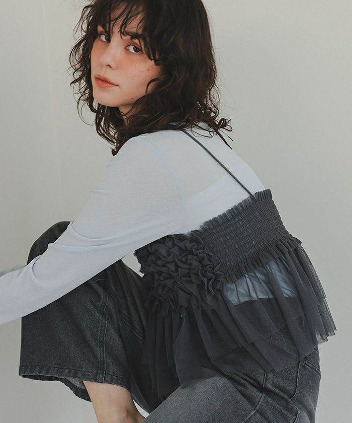 シアーカットソーロングスリーブトップス【メール便可／95】 | titivate