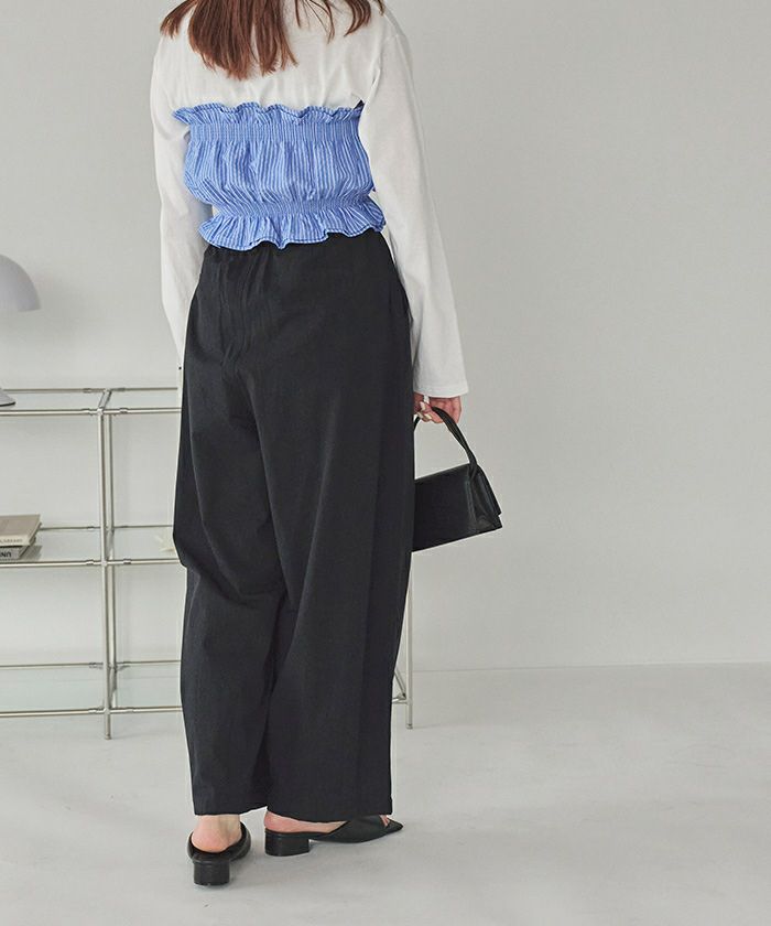 パンツ kapi カーヴィーシルエットゴムパンツ | titivate
