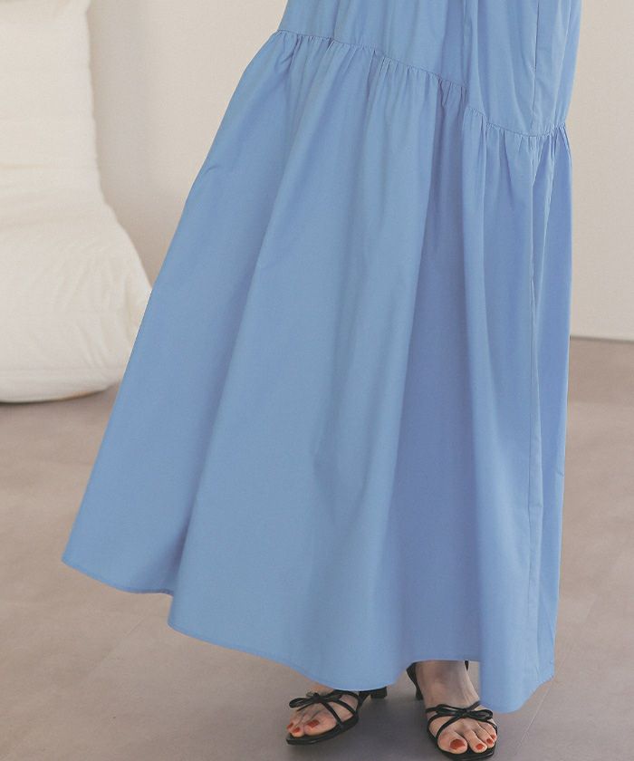 ドロストギャザーティアードワンピース | titivate