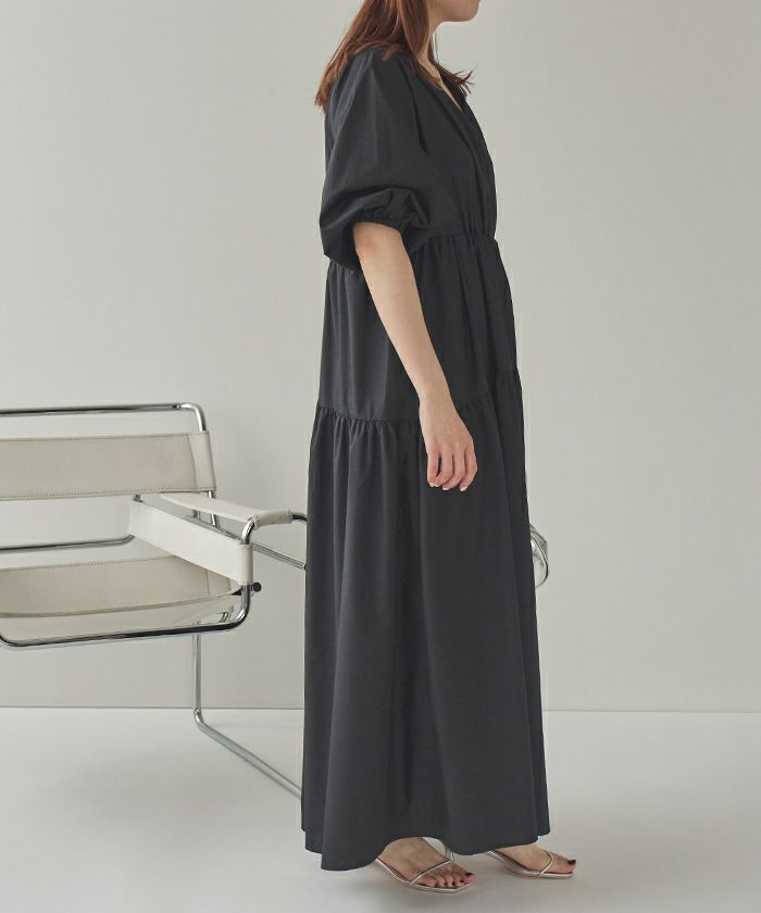 ドロストギャザーティアードワンピース | titivate