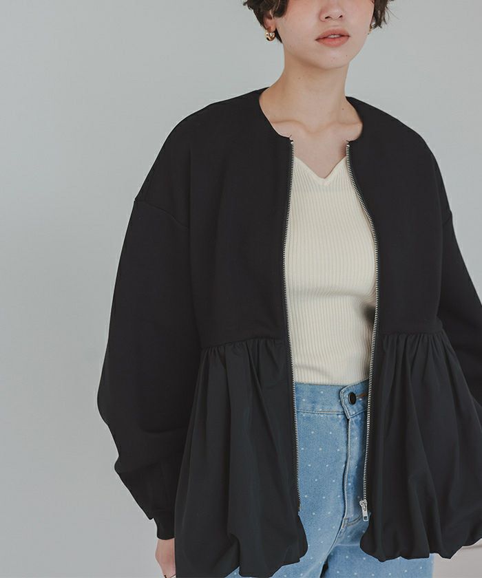 ドッキングペプラムブルゾン | titivate