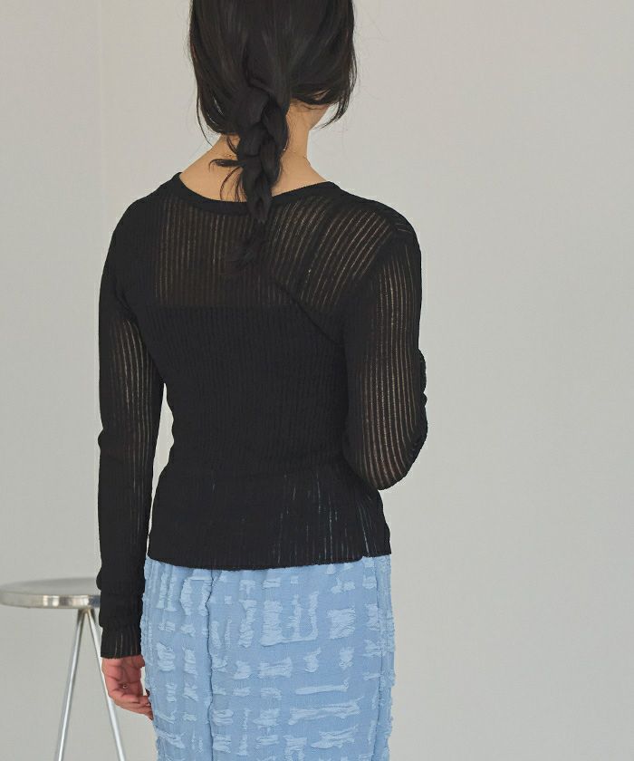 前後2wayリブシアーニットカーディガン【メール便可／80】 | titivate