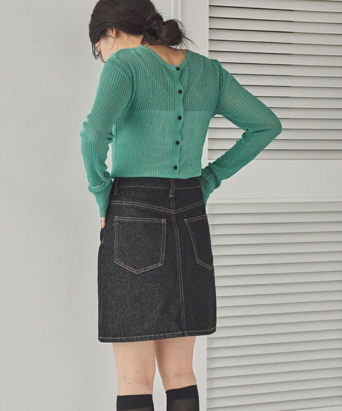 前後2wayリブシアーニットカーディガン【メール便可／80】 | titivate