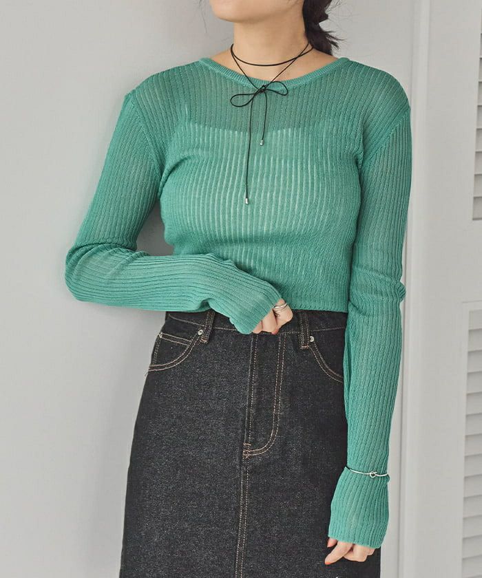 前後2wayリブシアーニットカーディガン【メール便可／80】 | titivate