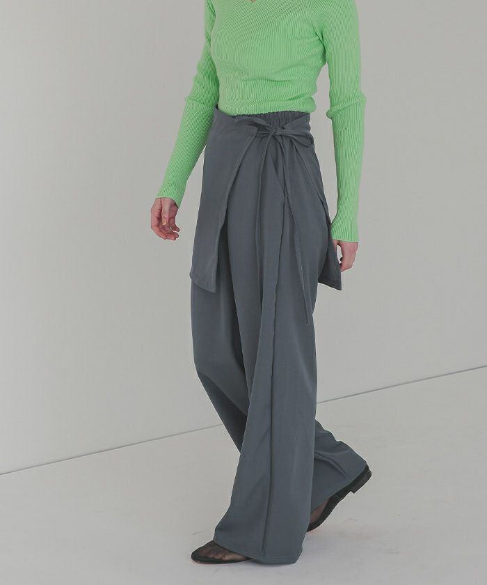 Paloma-wool レイヤードパネルパンツ　ラップスカートパンツ　36 Paloma-wool レイヤードパネルパンツ ラップスカートパンツ 36 セール