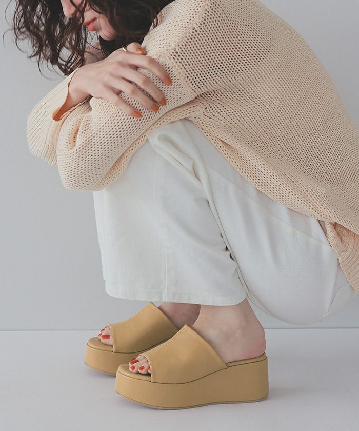 フェイクレザー厚底サンダル | titivate