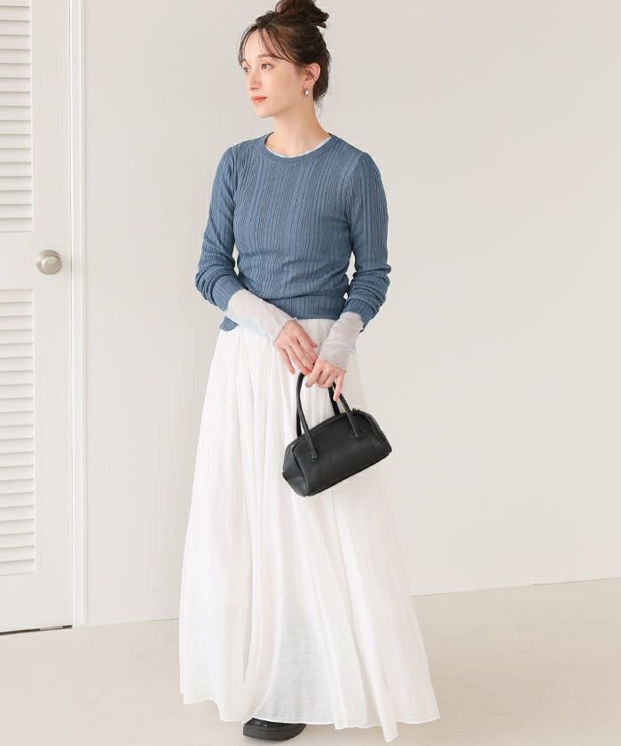 クルーネックランダムリブシアーニット【メール便可／90】 | titivate