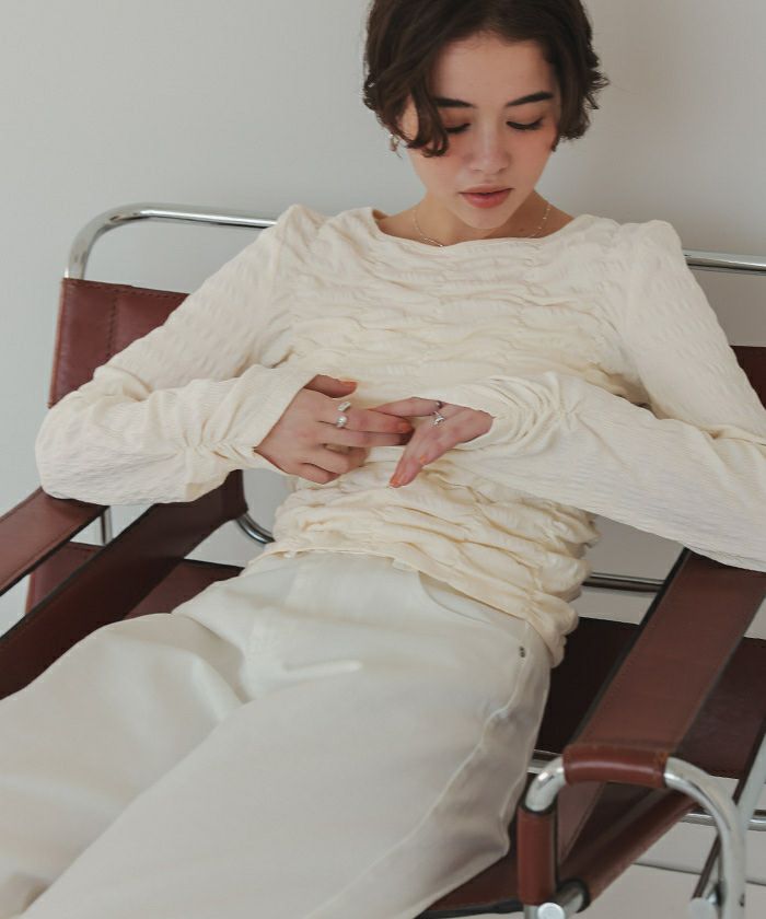 ロングスリーブシャーリングトップス | titivate