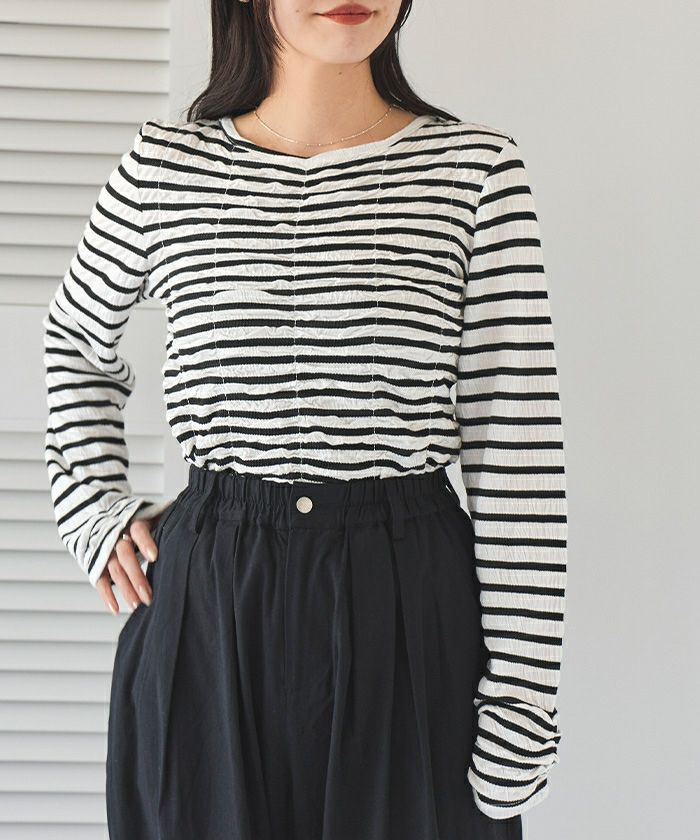 ロングスリーブシャーリングトップス | titivate