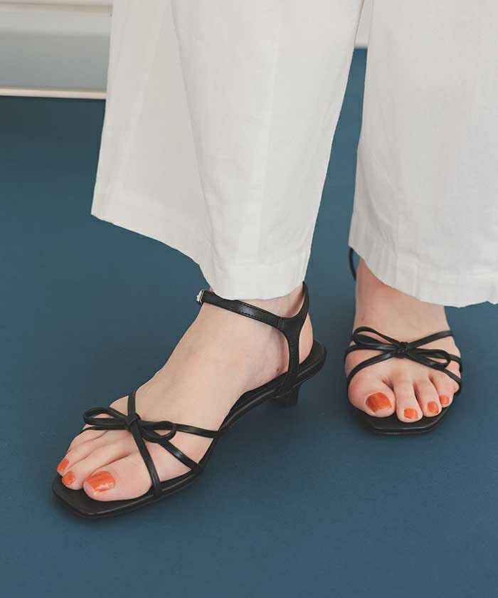 ストラップ付リボンデザインサンダル | titivate
