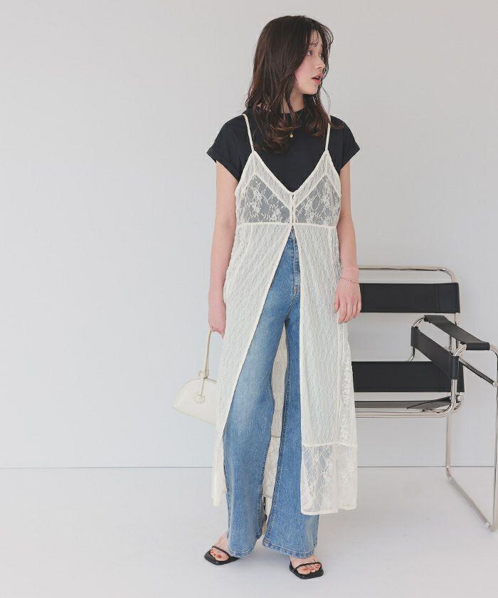 レースパッチワークキャミワンピース【メール便可／100】 | titivate