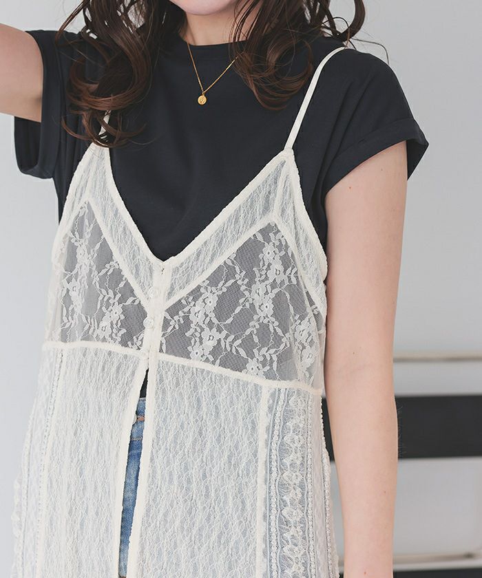 レースパッチワークキャミワンピース【メール便可／100】 | titivate