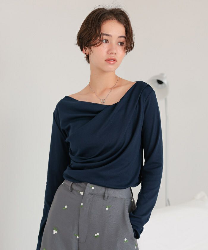 オフショルダーロングスリーブTシャツ【メール便可／100】 | titivate