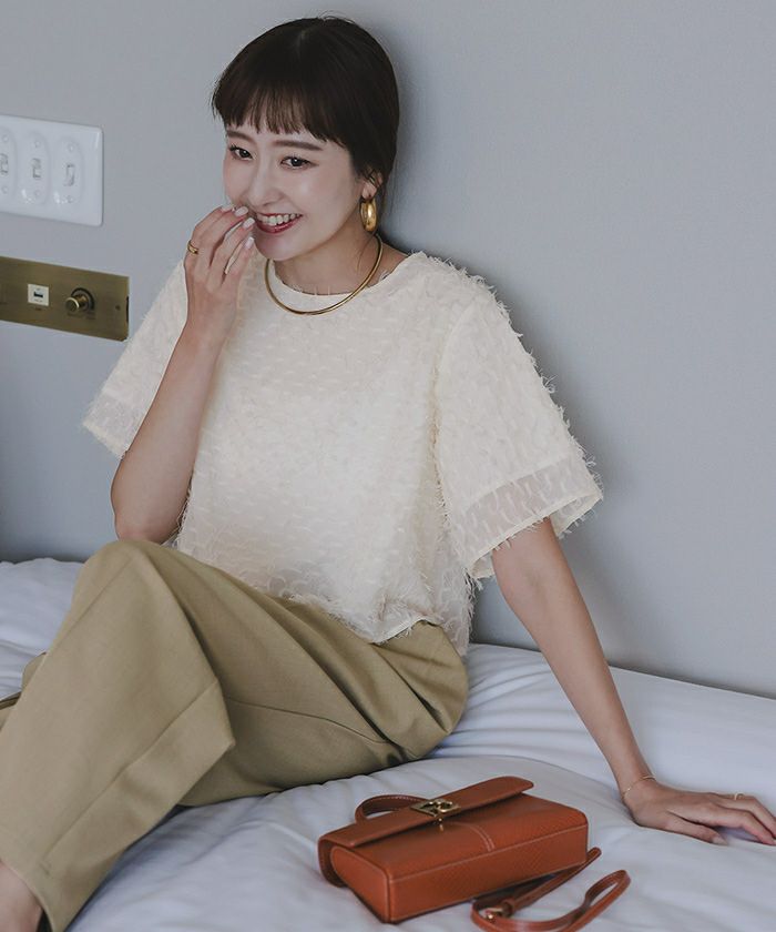 バックゴールド釦ジャガードトップス【メール便可／100】 | titivate