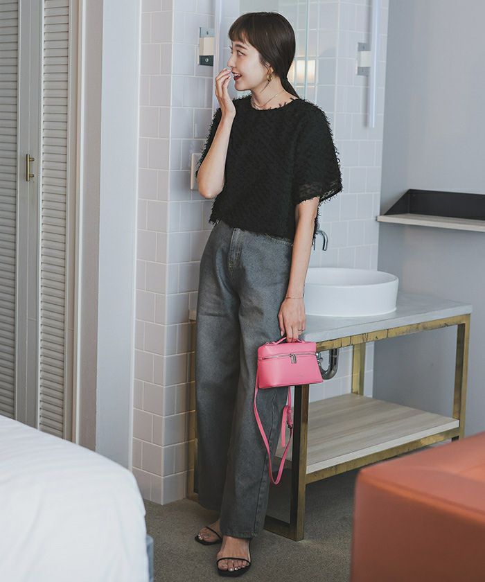 バックゴールド釦ジャガードトップス【メール便可／100】 | titivate