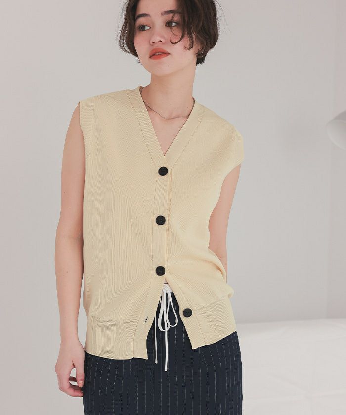 ベーシックフロント釦ニットベスト | titivate