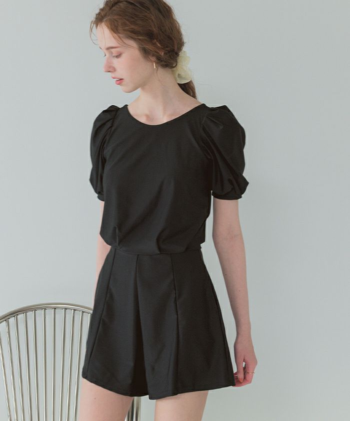 バックオープンパフスリーブオールインワン/水着【SEADRESS シードレス