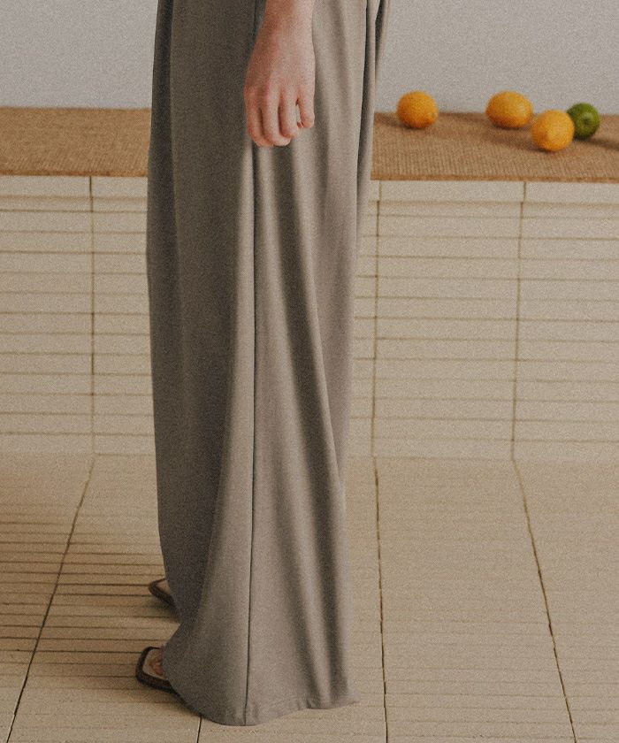 saihateページ ギャザーデザインワイドパンツ/ラッシュガード | titivate