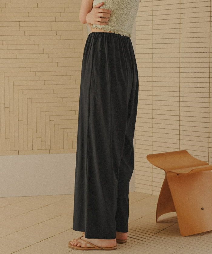 ギャザーデザインワイドパンツ/ラッシュガード | titivate