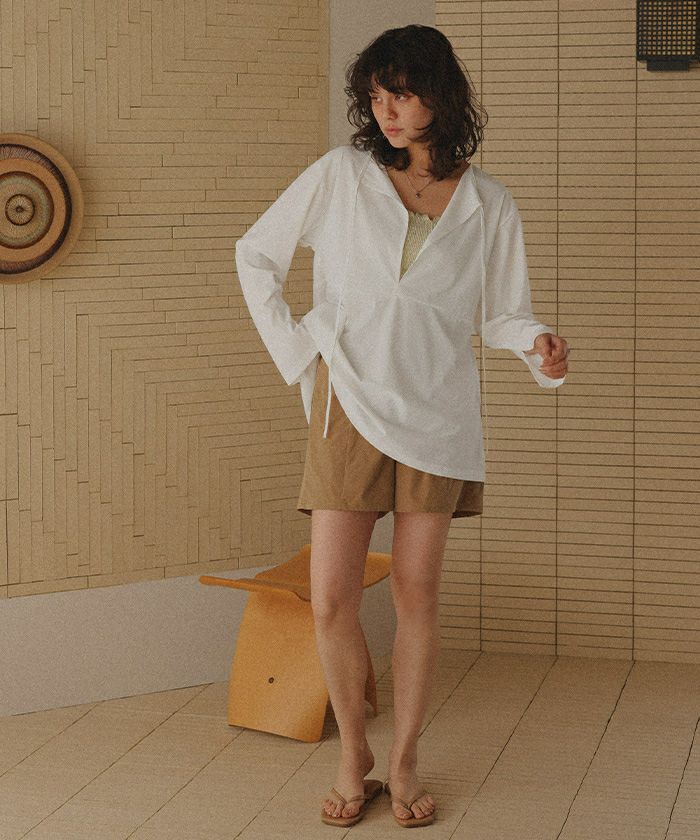 前後2wayペプラムデザイントップス/ラッシュガード【メール便可／90